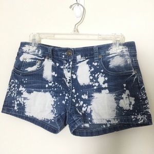 Krave Spattered blue jeans short shorts size S